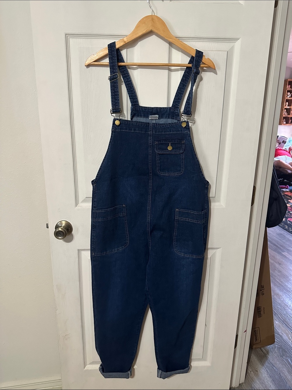 Classic Dark Blue Denim Overalls - Women